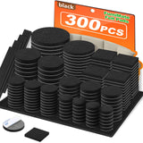 Felt Furniture Pads 300 Pieces, Furniture Pads for Hardwood Floors, Felt Pads for Chair Legs Furniture, Floor Protectors for Furniture Black FURNIMATE