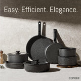 CAROTE 21pcs Pots and Pan Set Non Stick, Nonstick Induction Cookware, Detachable Handle Cookware Set, Dishwasher Safe, Removable Handle, RV Oven Safe Cookware, Midnight Black CAROTE