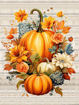 Fall Diamond Painting Kits for Adults,5D DIY Diamond Art Kits Full Round Drill, Pumpkins with Flowers Picture Paint with Diamonds Crafts Mosaic Art for Home Wall Decor 12X16 Inch(30X40CM MjhRcll