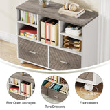 Tribesigns L-Shaped Executive Desk with Reversible File Cabinet, 63" Office Desk with Storage Drawers, L-Shaped Computer Desk with Drawer Cabinet for Hanging Letter Size Files,Gray & White Tribesigns