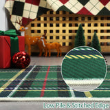 ROYHOME Christmas Area Rug 5x7 Feet Xmas Buffalo Plaid Machine Washable Carpet Rug Holiday Decorative Gingham Check Floor Cover Non Slip Stain Resistant Accent Rug for Living Room Decor, Green ROYHOME