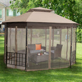 Tangkula 10 x 12 Ft Patio Gazebo, Heavy Duty Octagonal Gazebo Canopy w/Netting Sidewalls & Sturdy Steel Frame, Double Roof Vented Gazebo Canopy Tangkula
