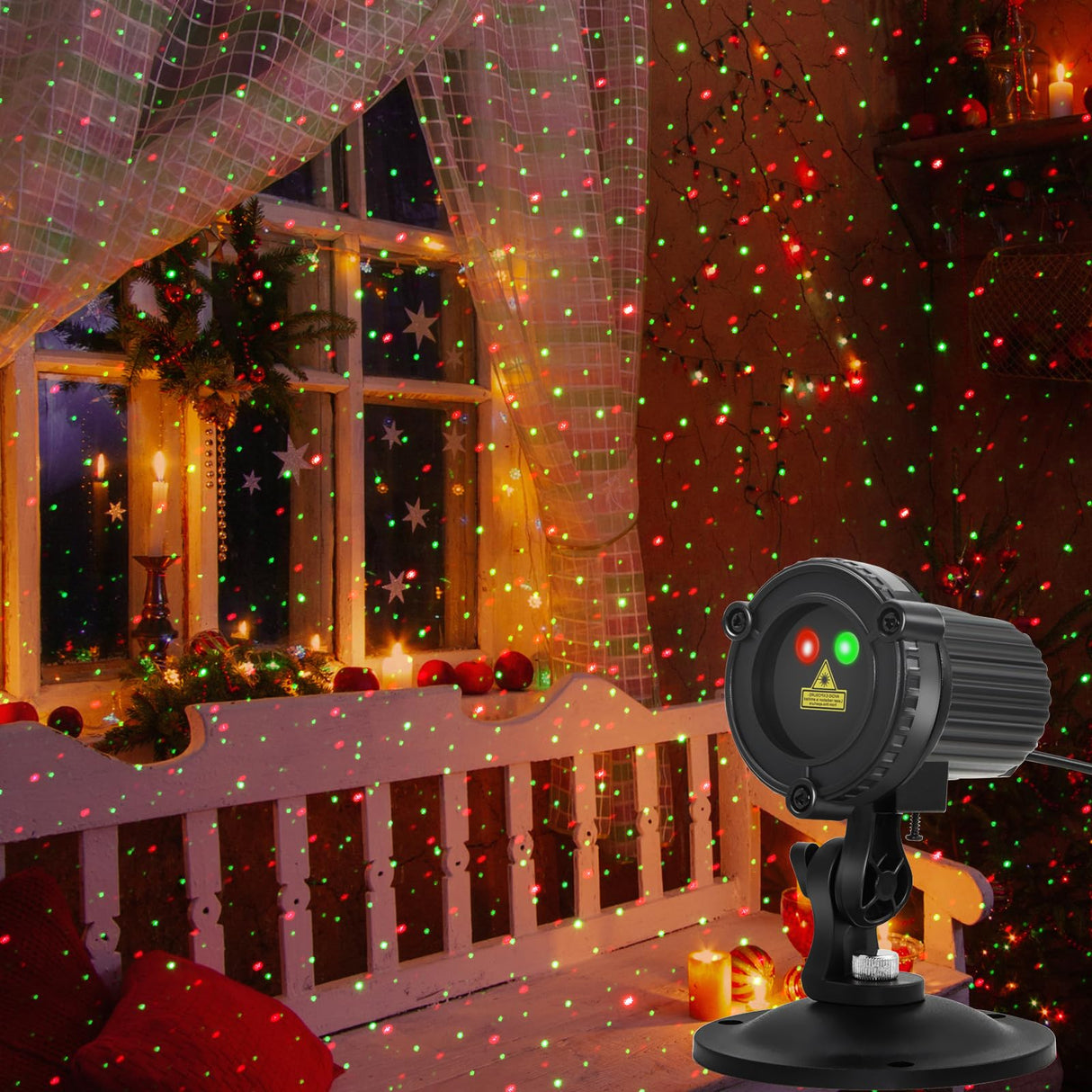 HERHOTER Christmas Laser Lights Outdoor,Red and Green Moving Outdoor Laser Light, Waterproof Garden House Decoration Laser Christmas Lights HERHOTER