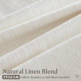 Pinch Pleated Linen Curtains 108 Inches long for Living Room 2 Panels Set Cream Ivory Flax Double Pleated Drapes Back Tab Neutral Boho Ceiling Floor 108 Inch Window Curtains Bedroom Natural Birch TWODRAPES