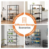 Sweetcrispy 4-Tier Storage Shelving Unit, Adjustable Metal Wire Racks Heavy Duty Standing Shelf Organizer for Kitchen, Closet, Pantry, Garage, Bathroom, Laundry (13.8" D x 35.4" W x 54" H) Sweetcrispy