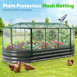 Quictent Galvanized Raised Garden Bed Kit with Self Watering System and Mesh Cover, Large Oval Metal Outdoor Planter Garden Boxes for Vegetables Herbs Flowers, 8x3x1Ft Quictent