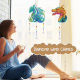 Sitsink Dragon Diamond Painting Wind Chimes - 6 Pcs Art Kits for Adults, Legend Animal Suncatchers Sitsink