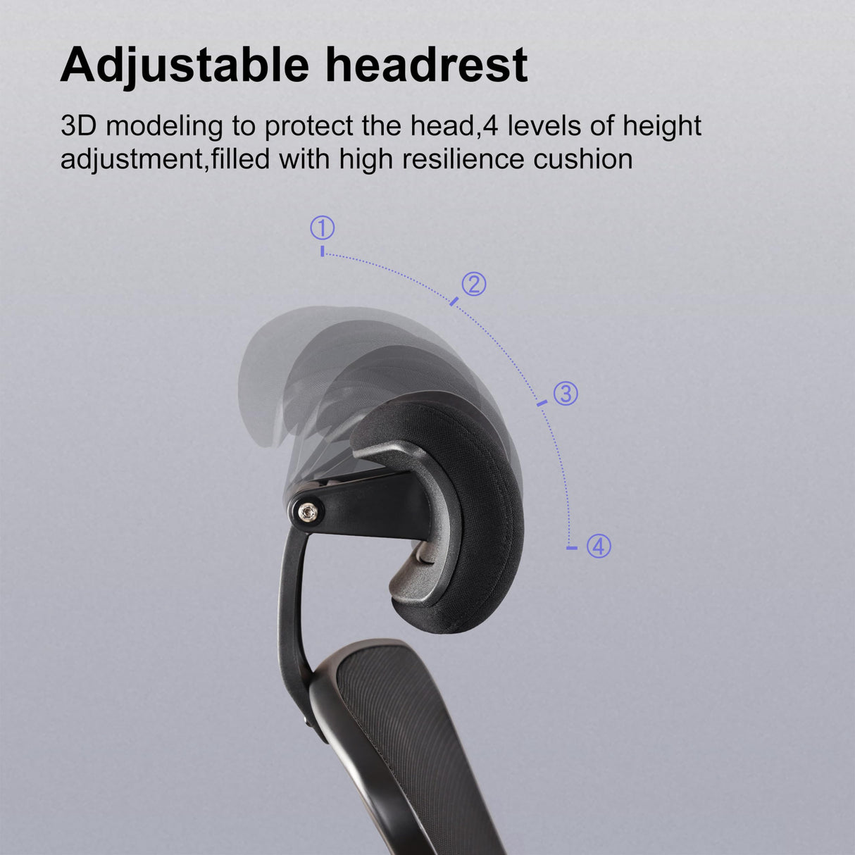 BOLISS High-Back Ergonomic Mesh Computer Office Drafting Chair with Super Soft Adjustable Arms Molded Foam Double Seat Cushion Adjustment Lumbar Support and Big Foot Ring - Black BOLISS