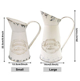 Soyizom Galvanized Metal Pitcher Farmhouse Decor Jugs White Pitcher Vases Flower Jugs Vase Shabby Chic Decor Water Can Milk Jug Rustic Decorations for Home Christmas Wedding,White-Jug/8.9”H-Small Soyizom