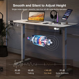 RRTECHFORU 63x24inch Adjustable Desk Electric Standing Desk Sit Stand up Desk Height Adjustable Home Office Workstation White RRTECHFORU