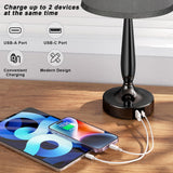 Kakanuo Touch Table Lamp for Bedroom, Small Bedside Lamp with USB C Charging Port, 3 Way Dimmable Touch Control Nightstand Lamp for Living Room and Office, LED Bulb Included Kakanuo