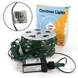 WATERGLIDE Extra Long 328 FT Fairy String Lights, 1000 LED Outdoor Christmas Lights, Green PVC Copper Wire Lights, Plug in 8 Modes & Waterproof for Xmas Tree Holiday Wedding Party Decor, Warm White WATERGLIDE