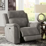 Signature Design by Ashley Next-Gen DuraPella Power Recliner with Adjustable Headrest, Gray Signature Design by Ashley