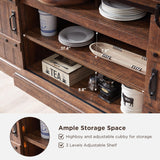 OKD 75" Sideboard Buffet Cabinet with Storage, Farmhouse TV Stand w/Sliding Barn Door, Rustic Long Coffee Bar, Large Buffet Table for Dining Room, Kitchen and Living Room, Reclaimed Barnwood OKD