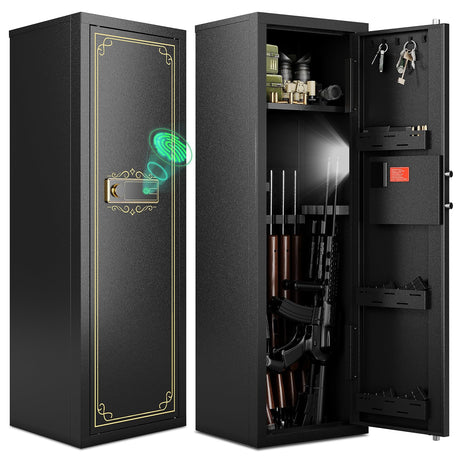 Karini Gun Safe 10-15 Biometric Gun Safe for Rifles Rifles and Pistols Fingerprint Gun Cabinet Gun Safes for Rifles with Optics Pistol & Firearm Storage | Includes Removable Shelf Karini