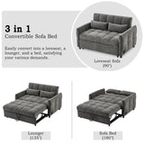 Merax 52.8" Loveseat Pull-Out Sofa Bed Tufted Sleeper Couch with Adjustable Backrest,3 USB Ports and 2 Lumbar Pillows Merax