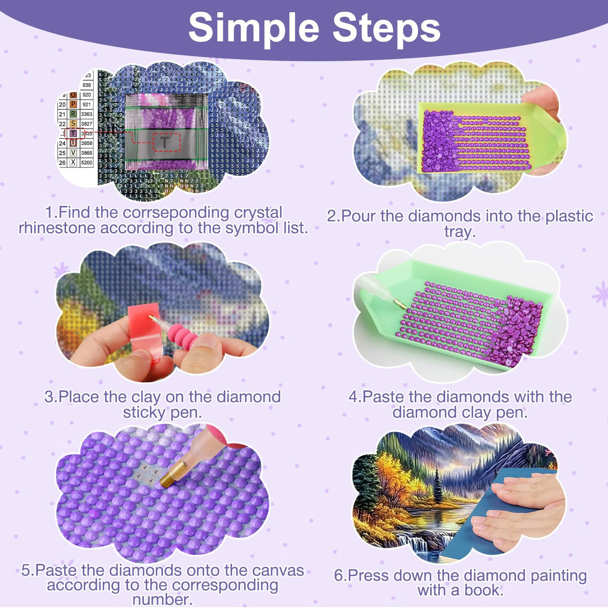 AIRDEA Scenery Diamond Art Paintings Kits for Adults,DIY Gem Art Kits for Beginner,12x16 in,Mountains and River,Round Full Drill AIRDEA