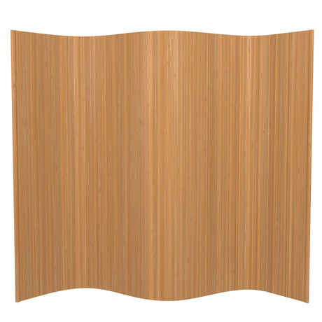 Oriental Furniture 6 ft. Tall Bamboo Wave Screen - Natural Red Lantern