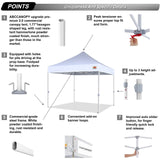 ABCCANOPY Commercial Pop Up Canopy Tent 10x10 Premium-Series, White ABCCANOPY