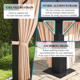 oneinmil 10x13FT Outdoor Polycarbonate Gazebo, Heavy Duty Double Roof Hardtop Gazebo with Aluminum Frame and Netting and Curtains for Patios oneinmil