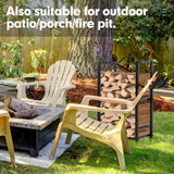 nalone Firewood Rack Indoor, Small Outdoor Firewood Log Storage Rack, 2-Tier Wood Holder with 6 Hooks, Firewood Stand for Indoor Fireplace, Outdoor Patio, Fire Pit, Stove nalone