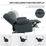 HSUFLWS Massage Chair Recliner with Heat&Lazy Boy Recliner Chair for Adults,Manual Recliner Chair with Cup Holder,Oversized,Adjustable Backrest,Footrest,2 Pockets,Heavy Duty(Grey) HSUFLWS