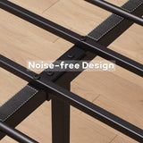 GAOMON Industrial King Size Bed Frame with Wooden Headboard and Sturdy Slat Support GAOMON