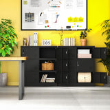 Yukimo 6 Doors Metal Lockers for Employees, Steel Storage Locker with Lock and Card Slot, Employee Lockers for Home, Office, School, Gym, Require Assembly(Black) Yukimo