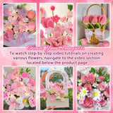 MACIOZE 600 Pcs Pink Pipe Cleaners Craft for Flowers, Pastel Chenille Stems for DIY Art Projects Creative Gift(6 Colors), Bulk Fuzzy Pipe Cleaner Flower Kit, Ideals for Party Decor (Pink Flower) MACIOZE