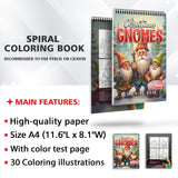 TPLHOUSE Gnomes Christmas Coloring Book Spiral Bound for Adults, Softcover, 30 Enchanting Coloring Pages of Gnome in Xmas Holiday for Stress Relief and Relaxation TPLHOUSE