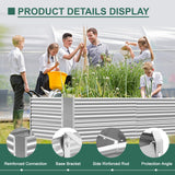 Land Guard 8x4x3ft Rectangular Galvanized Raised Garden Beds, 36" Tall Large-Capacity Metal Planter Box Outdoor, Durable Deep Raised Garden Bed, Raised Beds for Gardening Vegetables, Classic Silver Land Guard