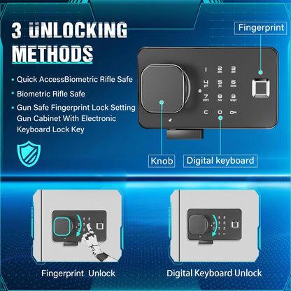 Superday 4-6 Wall Guns Safes with Electronic Fingerprint lock, Quick Access Locking Gun Cabinets for Rifles and Shotguns, White Unassembled Gun Safe for Rifles and Pistols with 3 Removable Shelves