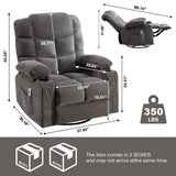 Oversized Massage Swivel Recliner Chair with Lumbar Heating for Living Room Rocker Recliner Single Sofa with Cup Holders and USB Charge Port, Large Big Chair Recliners for Adult MAHOMICO