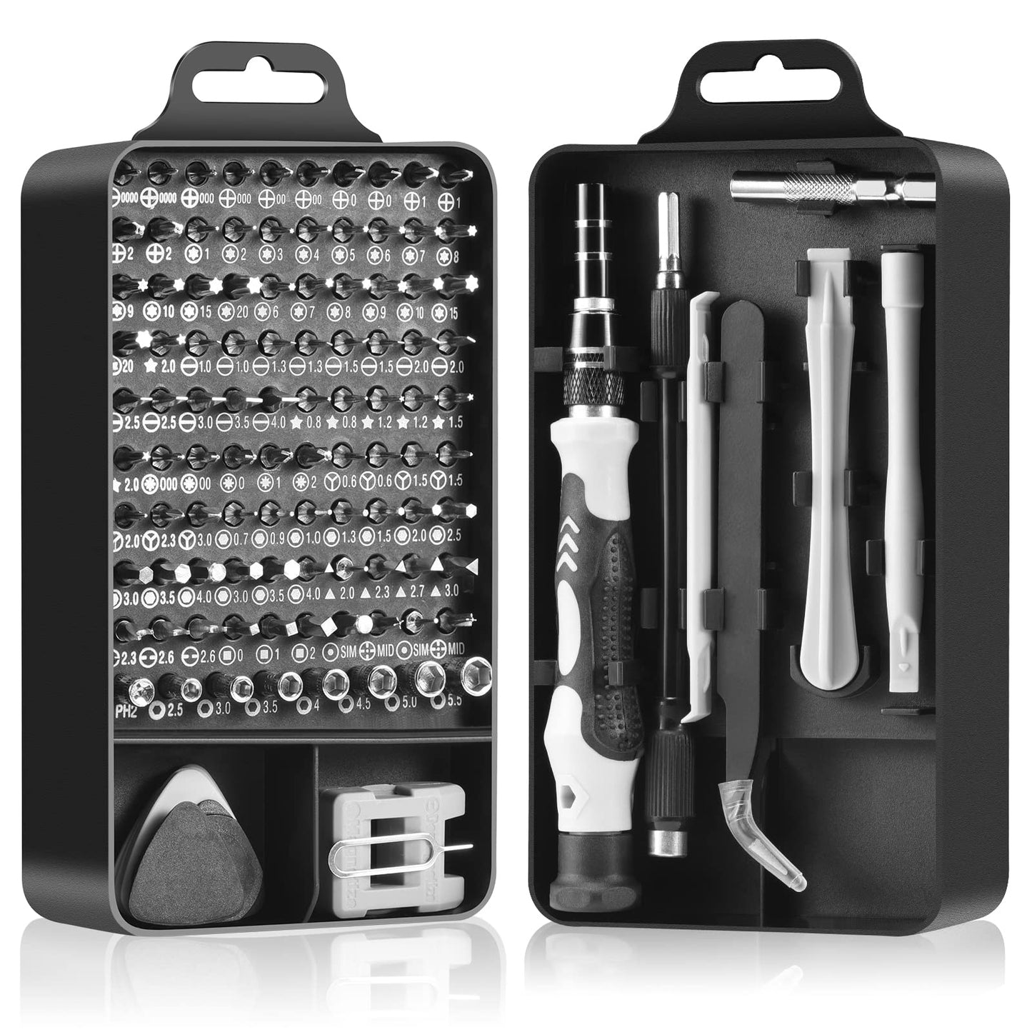 NECAMOCU Precision Screwdriver Set, Professional Grade 115 in 1 Magnetic Repair Tool Kit for Electronics, Computer, iPhone, Laptop, Game Console, Watch, Eyeglasses, Modding, and DIY Projects - WoodArtSupply