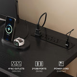 YITAHOME TV Stands for Living Room, LED TV Stand for 65 inch TV Entertainment Center with 2 Bookshelves, Modern Farmhouse TV Console Cabinet with Power Outlets, Black YITAHOME