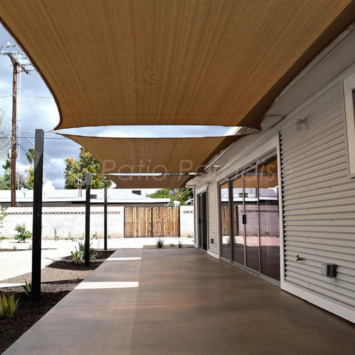 Patio Paradise 16' x 20' Sun Shade Sail Rectangle Canopy Patio Cover UV Block Awning Heavy Duty Commercial Grade for Backyard Lawn Garden Outdoor Activities, Brown Patio