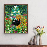 DIY Diamond Painting Art Kit for Adults, 5D Diamond Painting Kits, Diamond Painting Kit, Diamond Art - Flowers and Black Cats, Cat Diamond Painting,Home Wall Decoration [11.8x15.7 inches] ARPADAMO