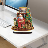 Christmas Diamond Art Tabletop Decoration, DIY Santa Claus in Carving, Diamond Art 5D Special Shape Crystal Diamond Partial Diamond Art Painting Mosaic Handicraft, Home Office Tabletop Decor Gift MVVMTOP