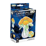 BePuzzled | Roses in Vase Original 3D Crystal Puzzle, Ages 12 and Up, Yellow Bepuzzled