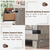 Farmhouse 7 Drawer Dresser for Bedroom - Wood Large Dressers & Chests of Drawers for Closet, 54 Inch Wide Dresser TV Stand with Storage for Bedroom, Living Room, Light Rustic Oak RedLemon