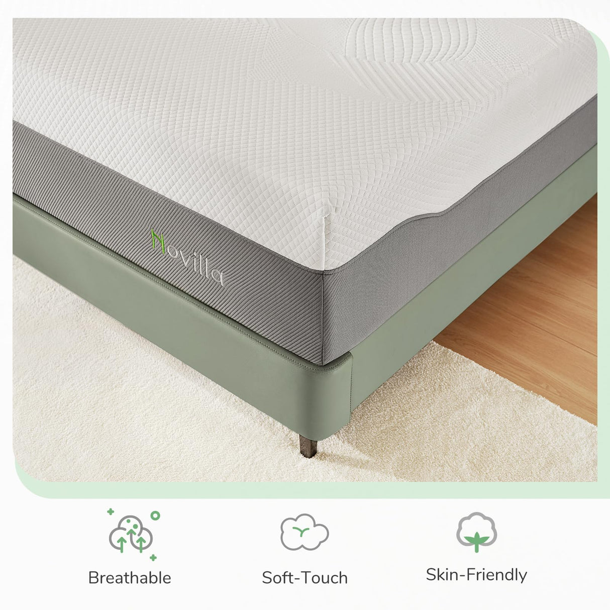 Novilla King Mattress, 12 Inch Foam Mattress in a Box, Gel Memory Foam Mattress for Pressure Relief & Motion Isolation, Bed Mattresses with Medium Soft Novilla