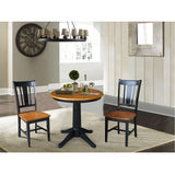 International Concepts 30" Round Top Pedestal Table - With 2 San Remo Chairs, Black/Cherry IC International Concepts