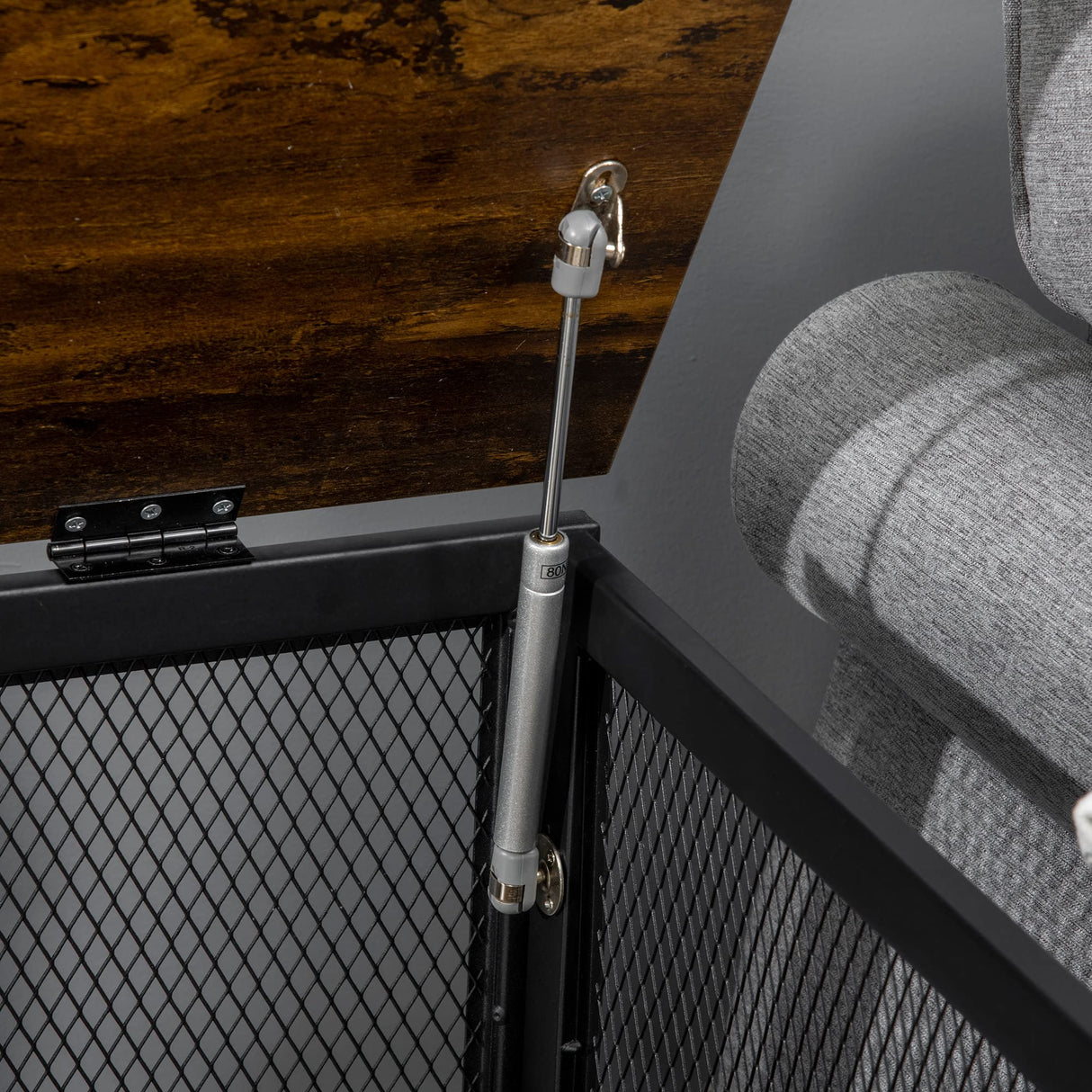 PawHut Furniture Style Dog Crate with Openable Top, Big Dog Crate End Table, Puppy Crate for Small Dogs Indoor, Spacious Interior, Pet Kennel, Brown, Black PawHut