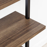 Nathan James Theo 6-Shelf Tall Bookcase, Wall Mount Bookshelf with Reclaimed Wood and Industrial Metal Frame, Oak/Black Nathan James