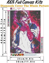 DIY 5D Diamond Painting Anime by Number Kits Full Drills for Adults, Cross Stitch Crystal Rhinestone Embroidery Pictures Arts Craft for Home Wall Decor Gift.(M-H-A-73-30X40) vodwml