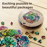 Crafthub Flowers Wooden Puzzles for Adults – A3 Mandala Succulent Plants with 152 Pieces Wood Puzzles – Jigsaw Puzzles with Unique Animal Shapes – 10.8" x 10.3" CRAFTHUB