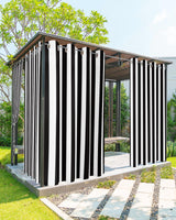 Outdoor Curtains for Patio Waterproof Black and White Stripe Indoor/Outdoor Curtain Tiebacks Simple Style Privacy Curtain Sun Blocking Grommet Drapes for Pergolas Gazebo Porch Balcony 2 Panel 54x108 Home L6