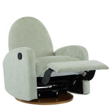 GDFStudio Swivel Glider Recliner Chair Nursery Rocker Recliner Chair with Boucle Upholstered High Back Single Seat Sofa Chair with Deep Seat Manual Nursing Reclining for Living Room, Light Green GDFStudio