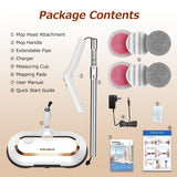 Electric Mop, AlfaBot S2 Cordless Spin Mop for Floor Cleaning, with LED Headlight and Sprayer/400ML Big Tank/60 Mins Runtime, Lightweight Floor Scrubber for Hardwood Floors, Tile, Laminate AlfaBot