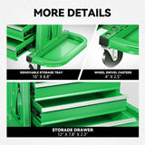 Auto Dynasty 3-Drawer Mechanic Rolling Seat, 350 LBS Capacity Roller Garage Shop Seat with Storage Tool Tray for Workshop, Repair Shop, Warehouse, Green Auto Dynasty